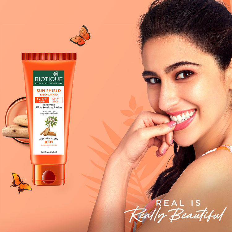 Biotique Bio Sun Shield Sandalwood Ultra Protective Face Lotion SPF 50+ Sunscreen(190ml)