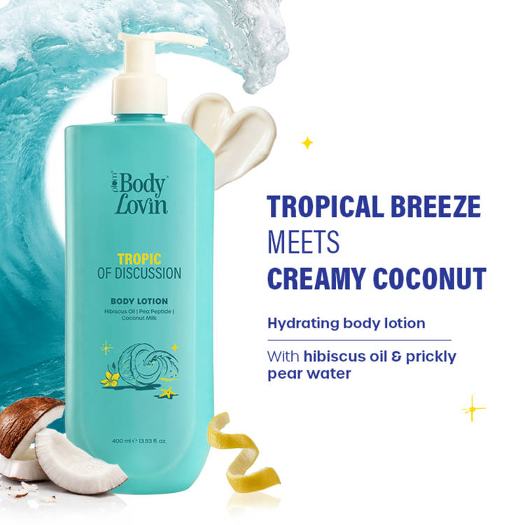 Plum BodyLovin’ Tropic Of Discussion Body Lotion, Firming & Tightening, Fresh Tropical Fragrance (400ml)