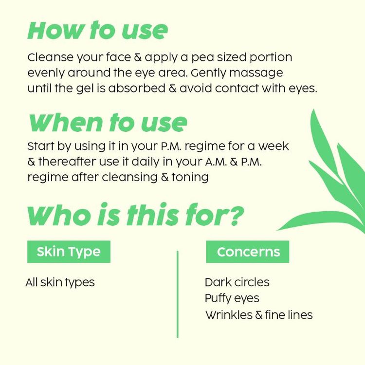 Plix Guava Under-Eye Gel For Reducing Dark Circles, Puffy Eyes with 3% Niacinamide, Vit E & Caffeine
(15g)