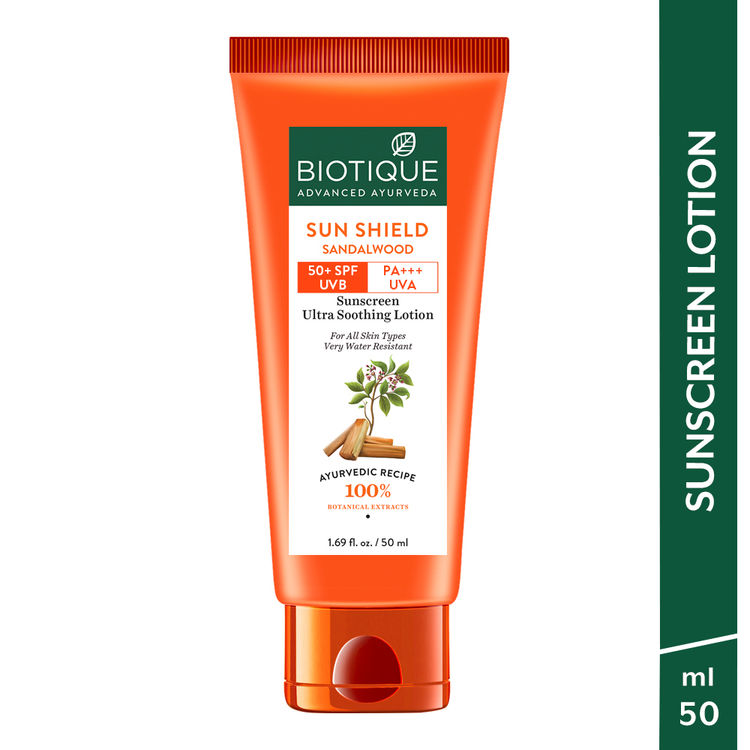 Biotique Bio Sun Shield Sandalwood Ultra Protective Face Lotion SPF 50+ Sunscreen (50ml)