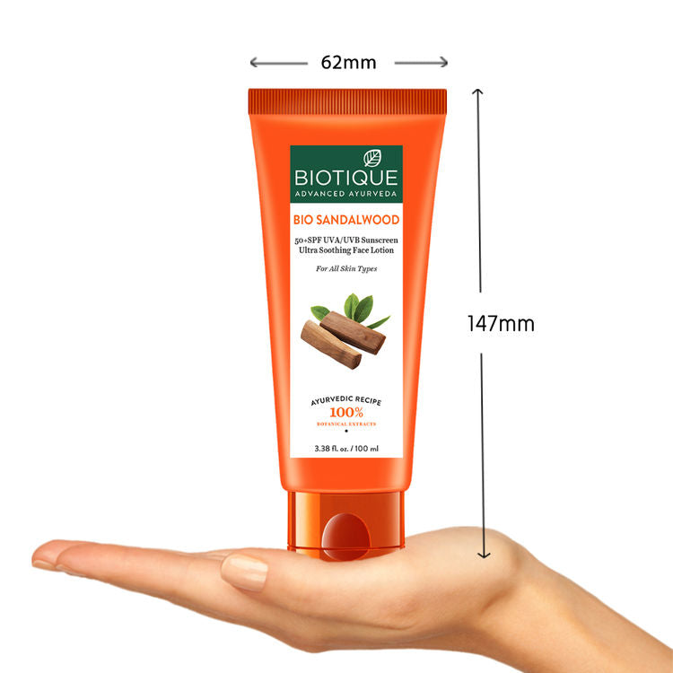 Biotique Bio Sandalwood 50+ SPF Sunscreen Ultra Soothing Face Lotion(100ml)