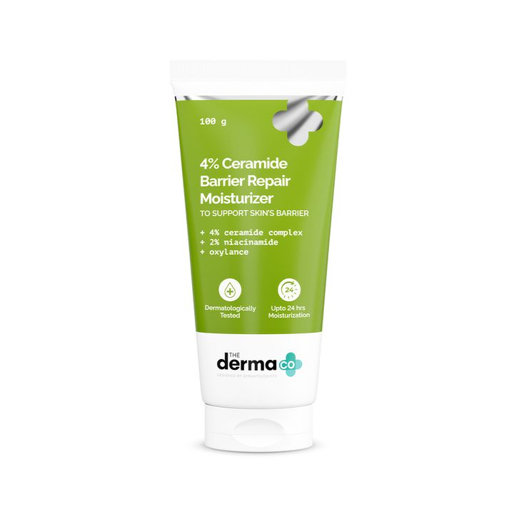 The Derma Co 4% Ceramide Barrier Repair Moisturizer with Ceramide, Niacinamide, and Oxylance - 100gm