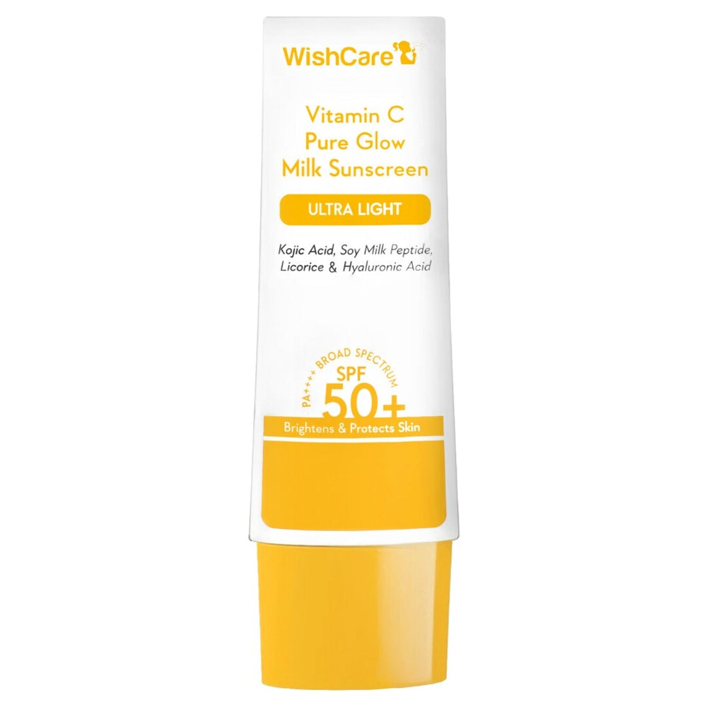 Wishcare Vitamin C Pure Glow Milk Sunscreen | SPF 50 PA++++
Lightweight Sunscreen with 8 hrs+ Sun Protection | 50gm