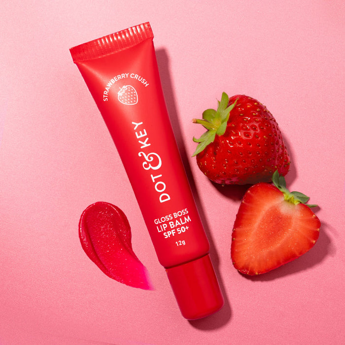 Dot & Key Vitamin C + E Brightening Lip Balm with SPF 50+  (01Strawberry Crush High Tinted)