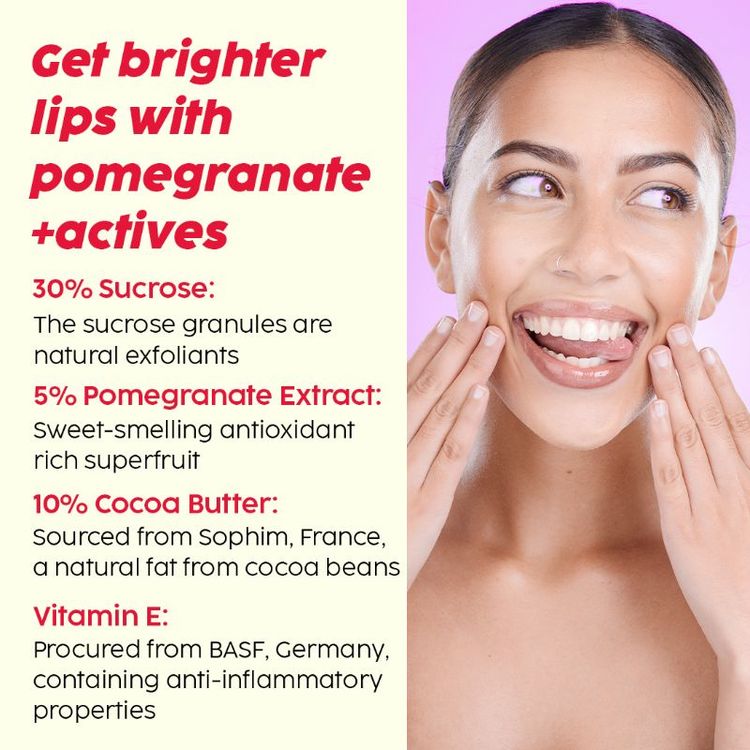 Plix Pomegranate Lip Exfoliating Scrub For Dark, Dry & Chapped Lips, With Cocoa Butter & Vitamin E
(15g)