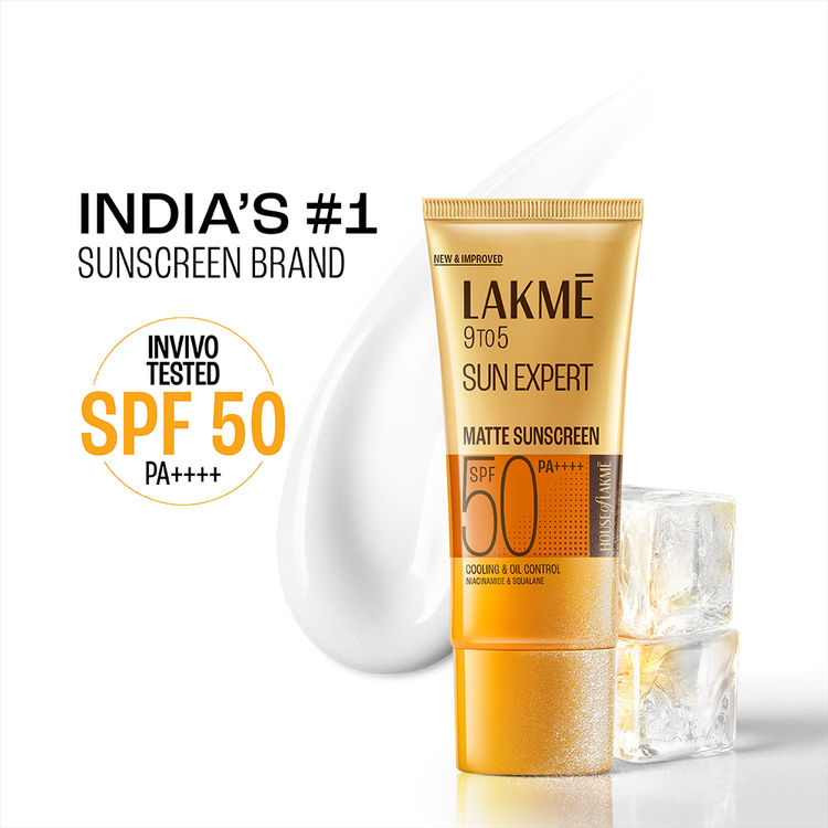 Lakme 9 To 5 Sun Expert Super Matte Sun Screen SPF 50 PA+++ Lightweight Sunscreen Lotion
(50ml)