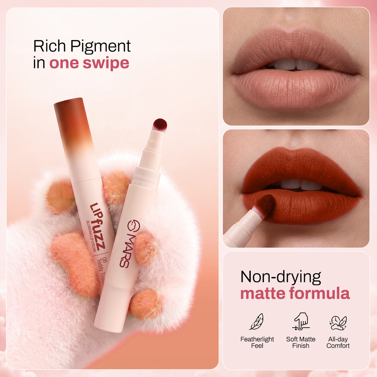 Mars Lip Fuzz | Blurring Lip Cream / 02 Blush Cloud