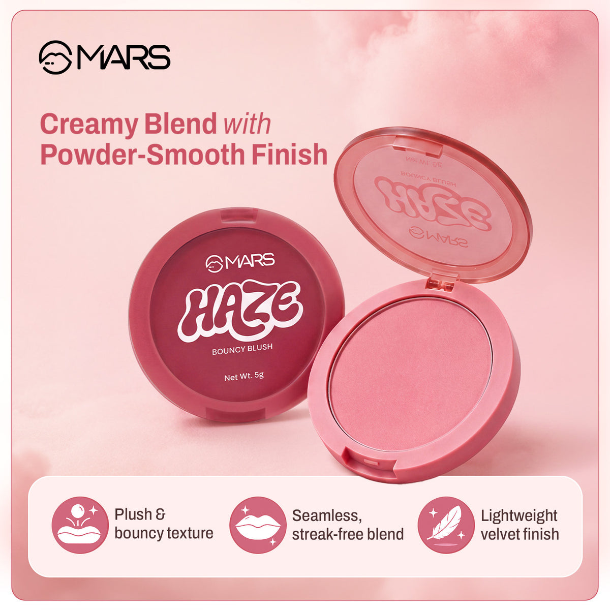 Mars Cosmetics Haze | Bouncy Blush / 06 Maple Melt