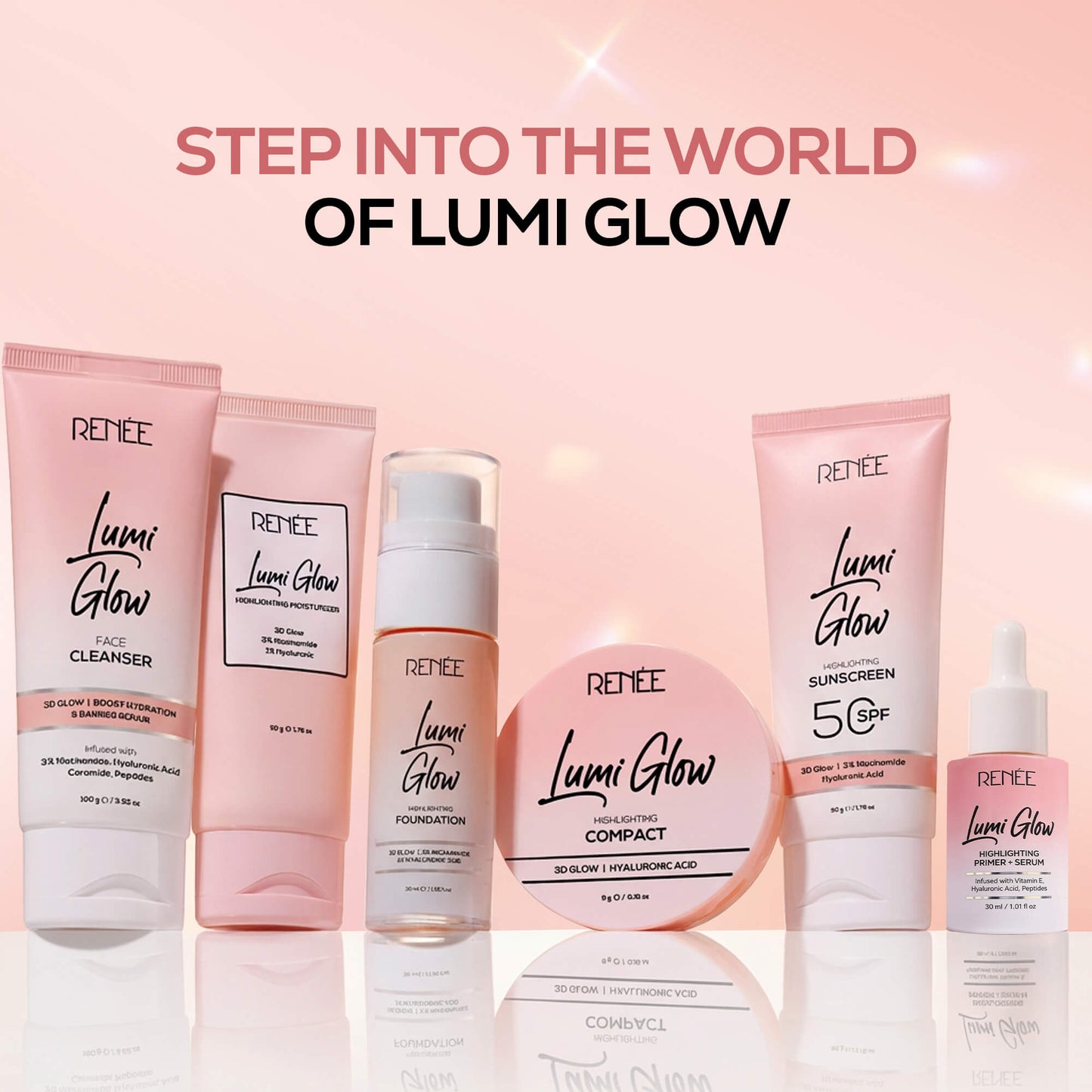 RENEE Lumi Glow Highlighting Primer + Serum With Hyaluronic Acid For Luminous & 3D Glow, 30ml