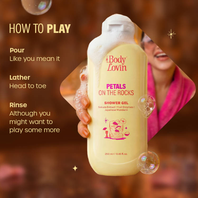 Plum BodyLovin’ Petals On The Rocks Shower Gel, Renewing & Reviving, Citrus Floral Fragrance (250ml)