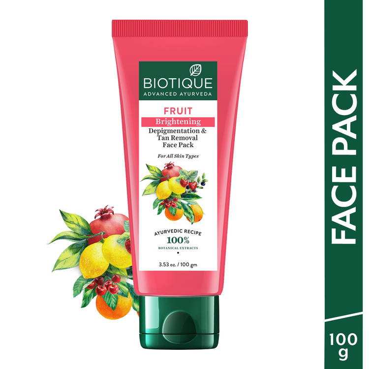 Biotique Fruit Brightening Depigmentation & Tan Removal Face Pack (100g)