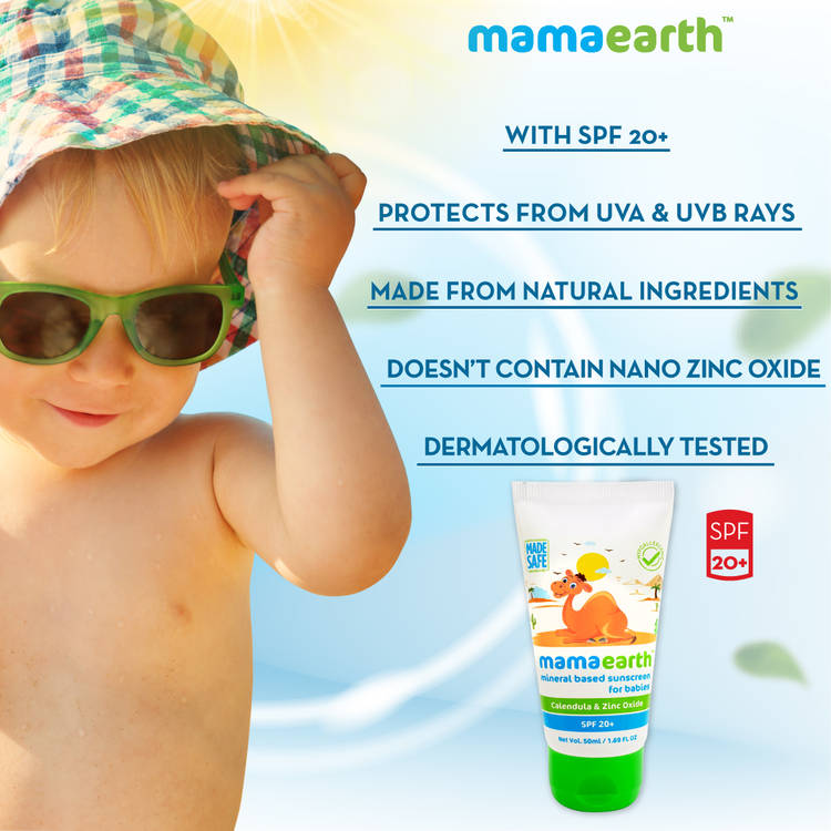 Mamaearth Mineral Based Sunscreen For Babies SPF20+
(50ml)