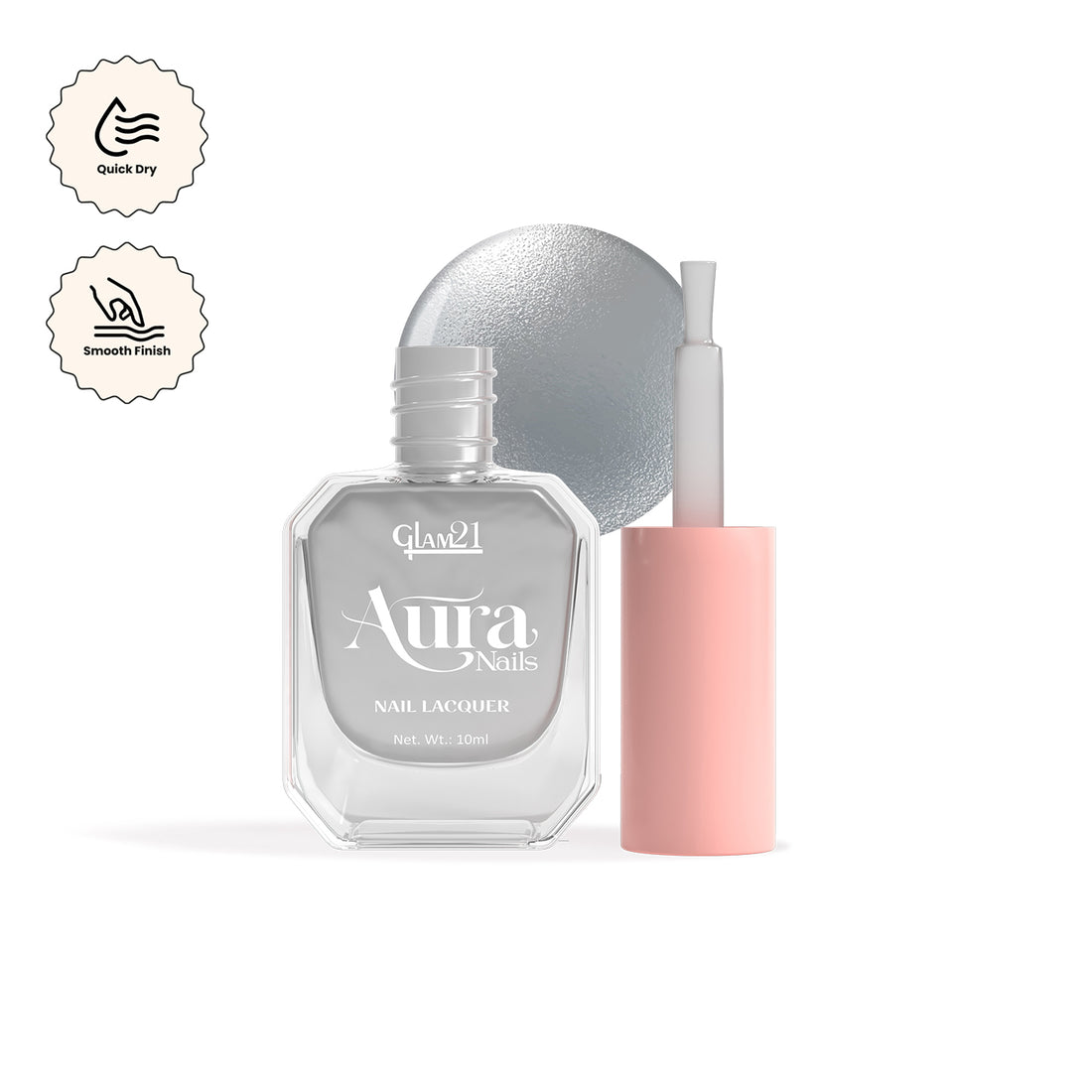 Glam21 Aura - Nail Lacquer (52Silver Foil)