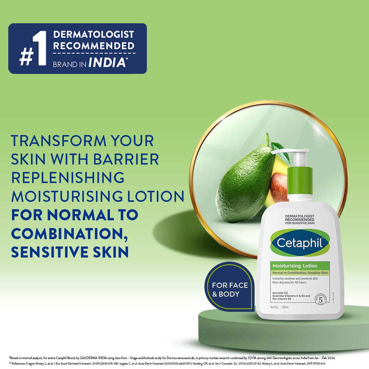 Cetaphil Moisturising Lotion For Dry To Normal Sensitive Skin - Dermatologist Recommended
(500ml)