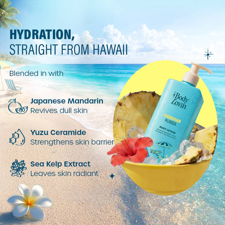 Plum BodyLovin Hawaiian Rumba Body Lotion Hydrating & Brightening Lightweight Gel-Cream Formula (400ml)