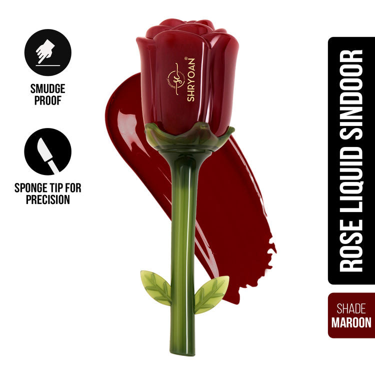 Shryoan Rose Liquid Sindoor - Long Lasting, Smudge Proof & Waterproof (Maroon)
(6ml)