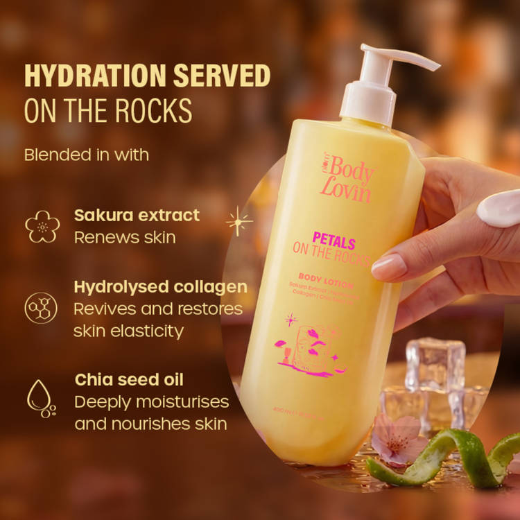 Plum BodyLovin’ Petals On The Rocks Body Lotion, Lightweight Hydration, Citrus Floral Fragrance (400ml)