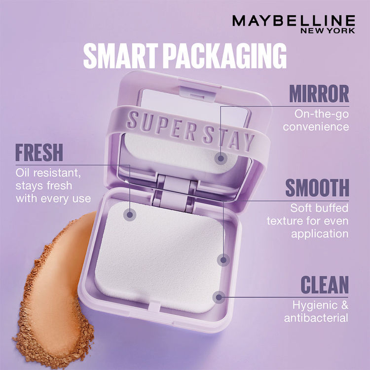 Maybelline Super Stay Flex Powder Foundation Compact-30H Full Cover (128)