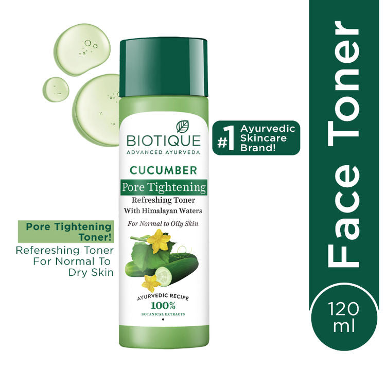 Biotique Bio Cucumber Pore Tightening Toner With Himalayan Waters (120ml)
