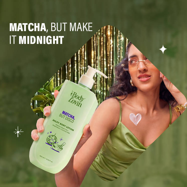 Plum BodyLovin’ Matcha, But Disco Milky Body Lotion, Calming Smoothening, Lactonic Matcha Fragrance (400ml)