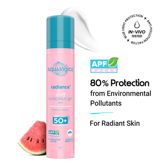 Aqualogica Radiance+ Dewy Sunscreen In-Vivo Tested with Watermelon & Niacinamide with SPF 50 & PA++++ - 50g