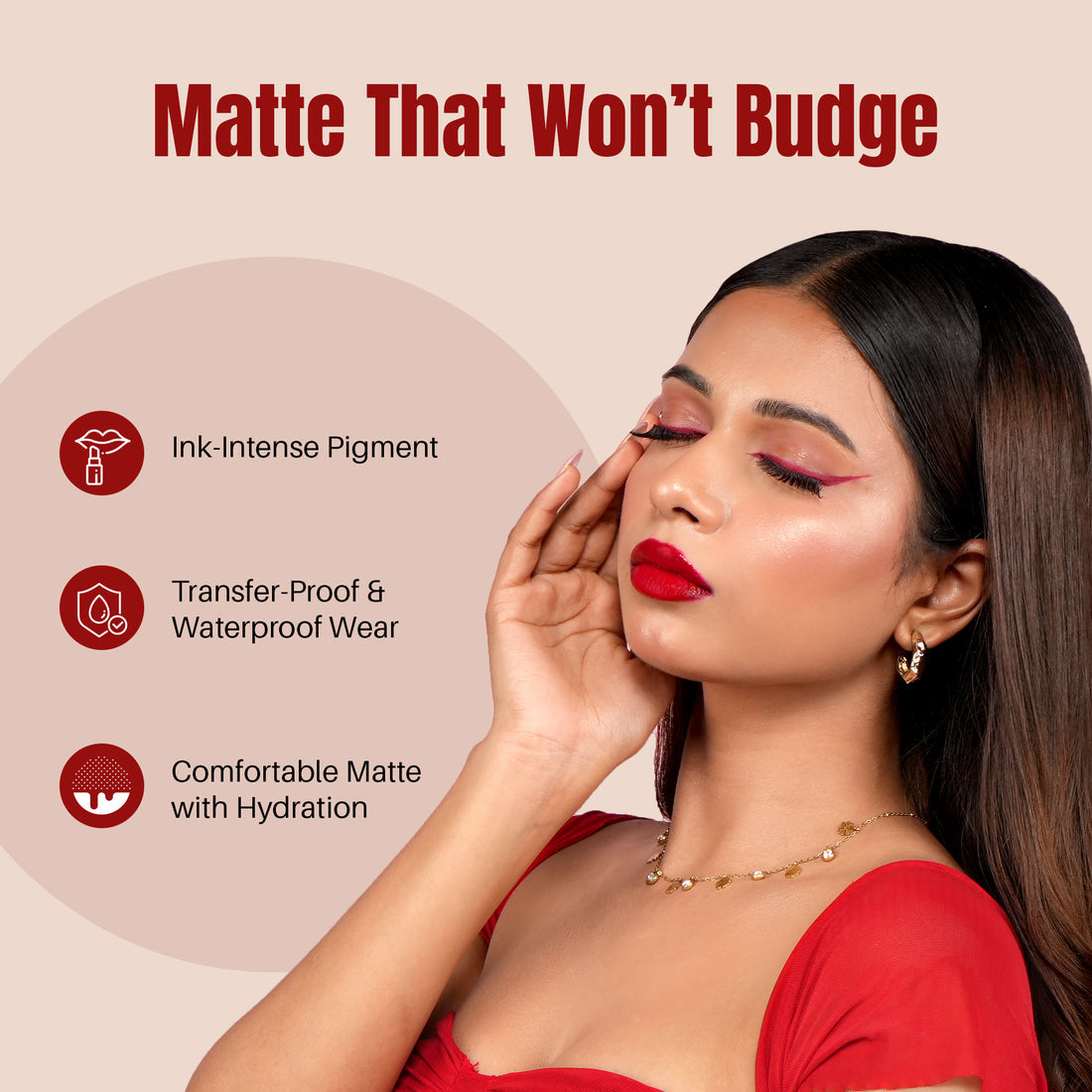 Colors Queen Luxury Matte Non-Transfer Lipstick Waterproof & Bold (16 Coffee Commando)