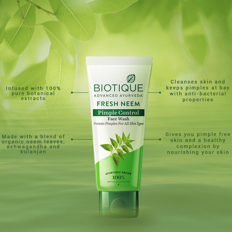 Biotique Fresh Neem Pimple Control Face Wash For All Skin Types (150ml)