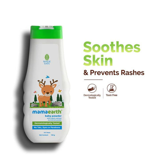 Mamaearth Baby Powder With Organic Oatmeal & Arrowroot Powder (150gm)