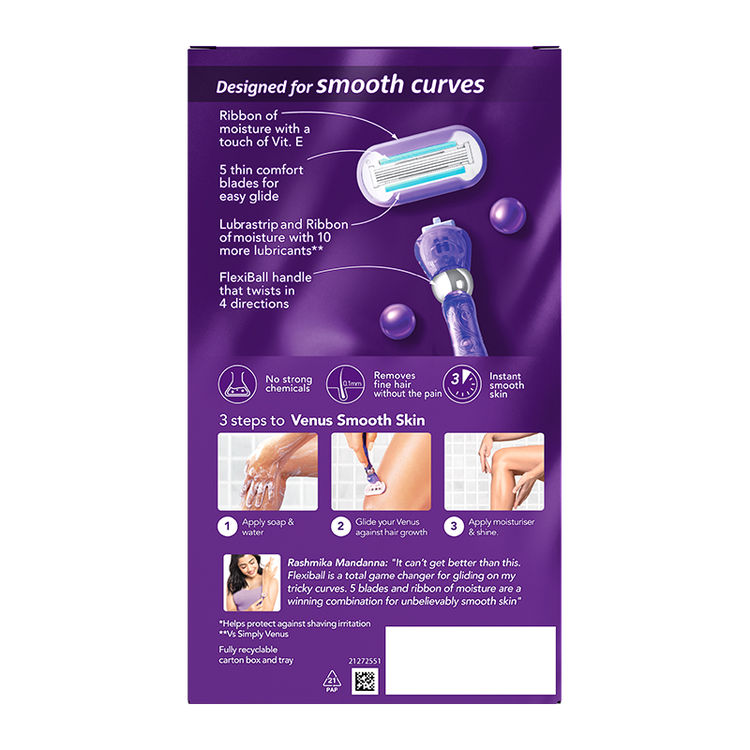 Gillette Venus Smooth Curves | Swirl | Hair Removal Razor for Women, 1 Razor
(1 Pc)