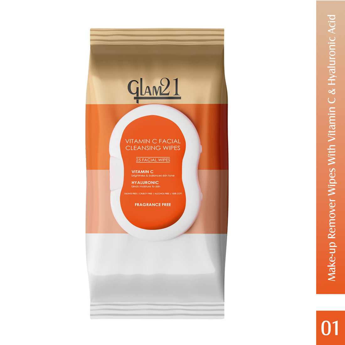 Glam21 Make-up Remover Wipes With Vitamin C & Hyaluronic Acid