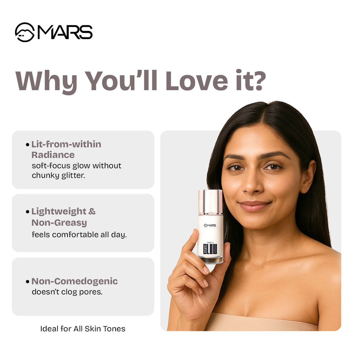 Mars Take a Glow | Illuminating Primer & Strobe Cream (01 moon glow)