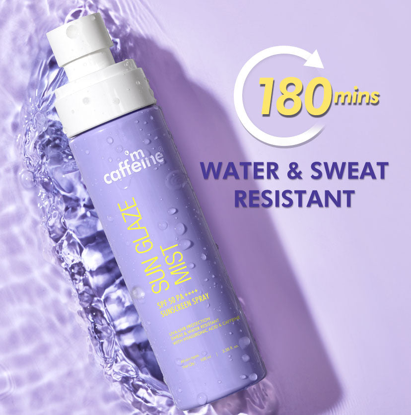 Mcaffeine Sun Glaze Mist Face Sunscreen SPF 50 PA++++ Spray- 100ml