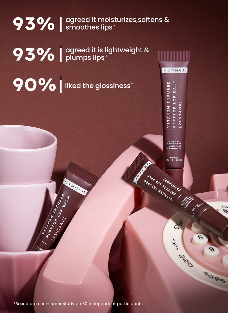 Hyphen Vip vintage lip balm with 1% vit e, 2% squalane & peptides - 10g