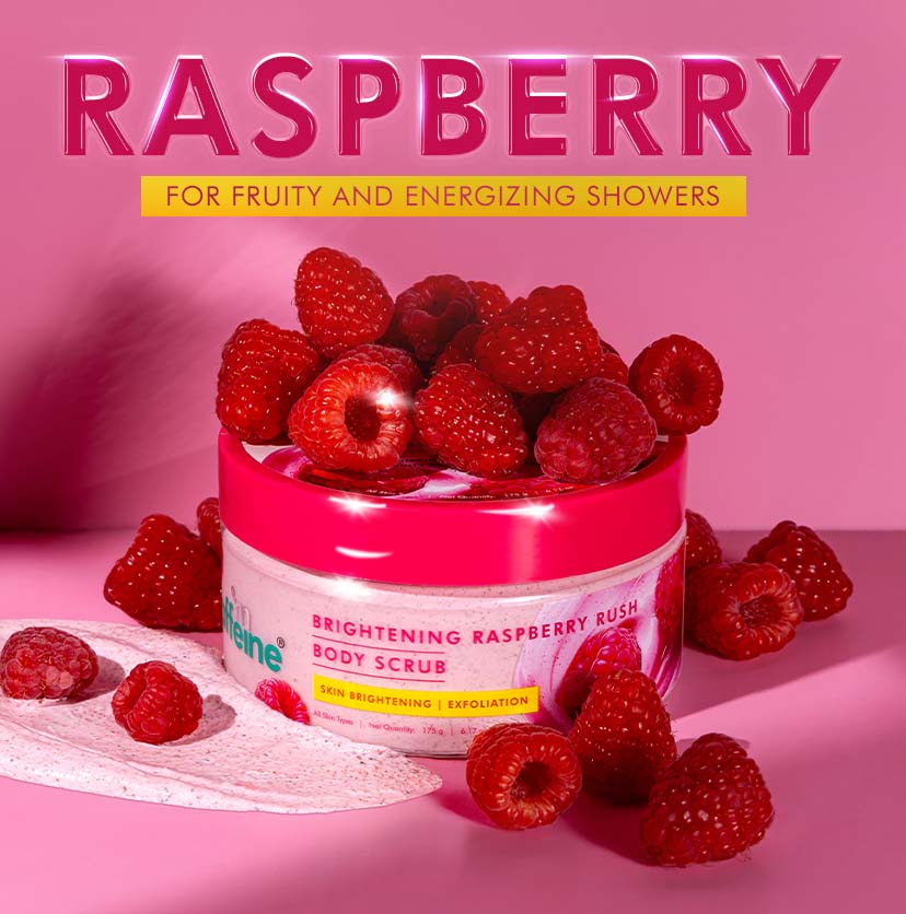 Mcaffeine Brightening Raspberry Body Scrub | Vit C Rich - 175g