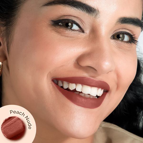 Mamaearth Moisture Matte Longstay Lipstick with Avocado Oil & Vitamin E (peach nude)