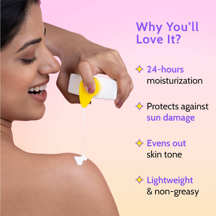 Chemist at Play Bright Boost SPF Body Lotion, SPF 50+ PA++++, 24 hours moisturization
(236ml)