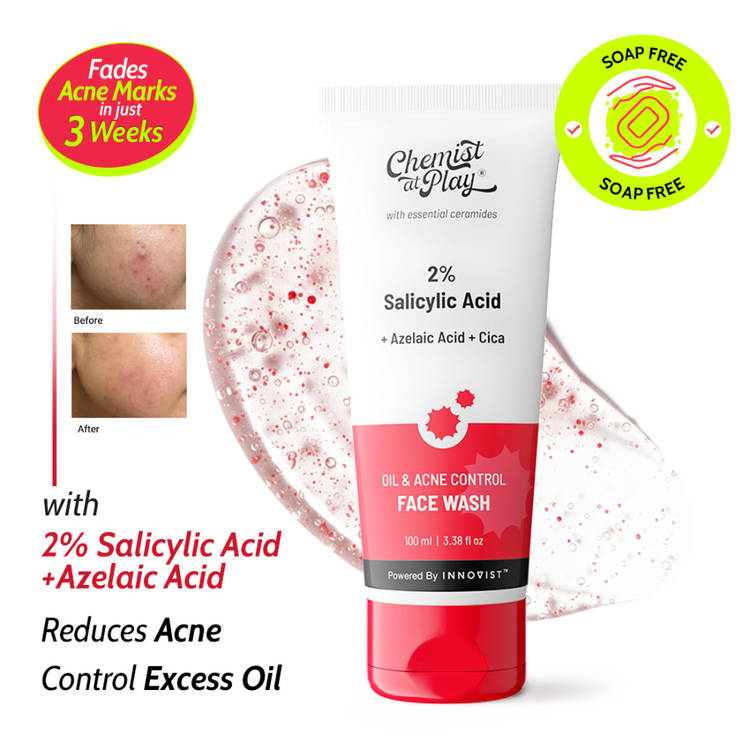 Chemist at Play 2% Salicylic Acid Face Wash For Oily Skin with Niacinamide Oil Cleanser for Face (100ml)