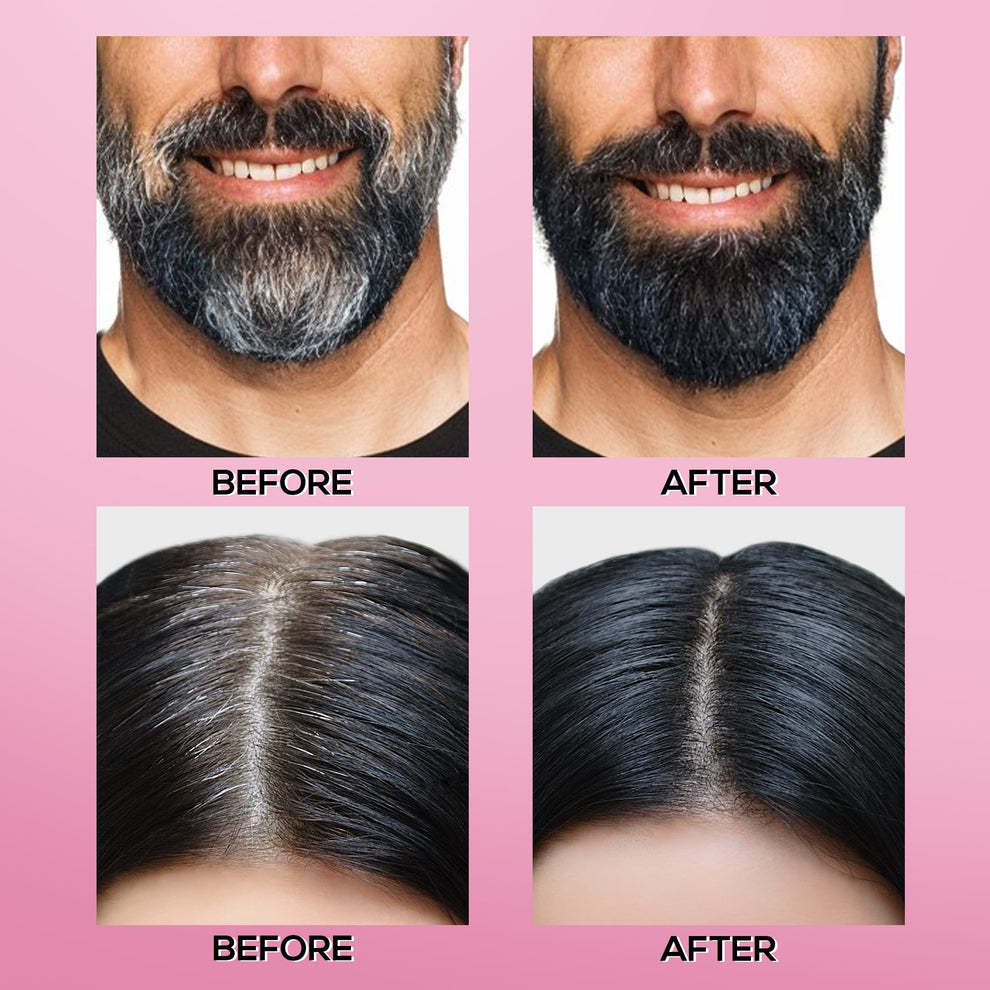 RENEE Cover Up Hair Powder- For Instant Grey Hair Coverage & Root Touch-Up (Black)