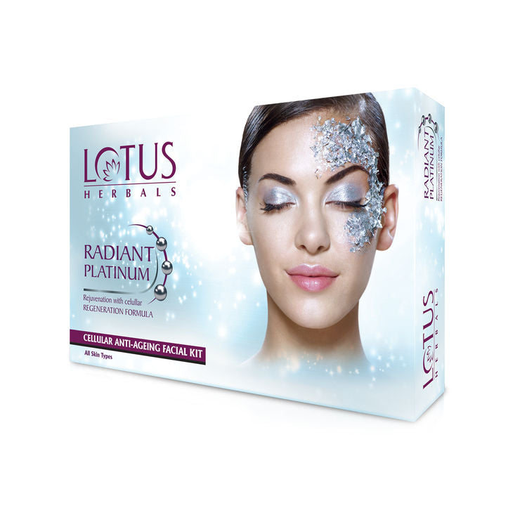 Lotus Herbals Radiant Platinum Cellular Anti-Ageing 1 Facial Kit(37g)