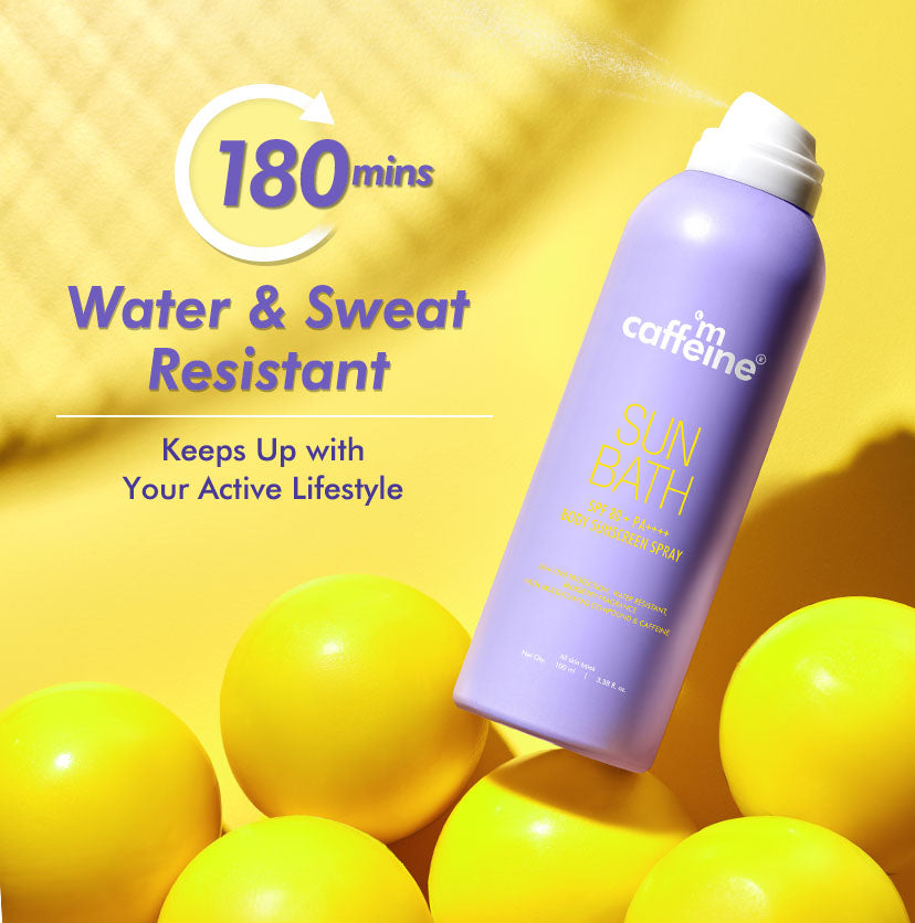 Mcaffeine Sun Bath SPF Body Sunscreen 80+ PA ++++ Spray - 100ml
