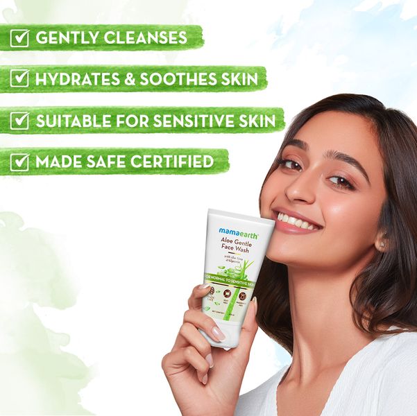 Mamaearth Aloe Vera Face Wash With Aloe Vera & Ashwagandha For A Youthful Glow (150ml)