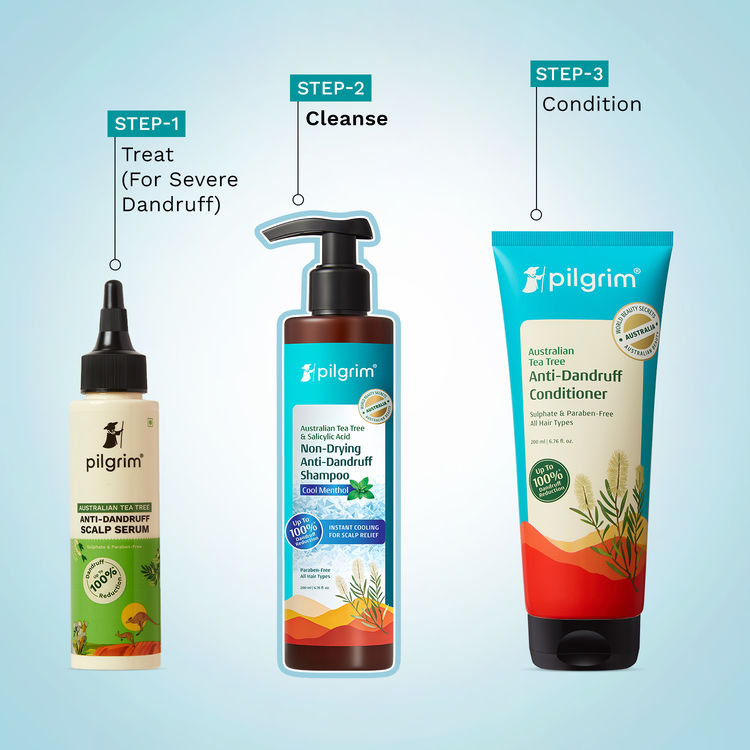 Pilgrim Australian Tea Tree & Salicylic Acid Cool Menthol Non-Drying Anti-Dandruff Shampoo (200ml)