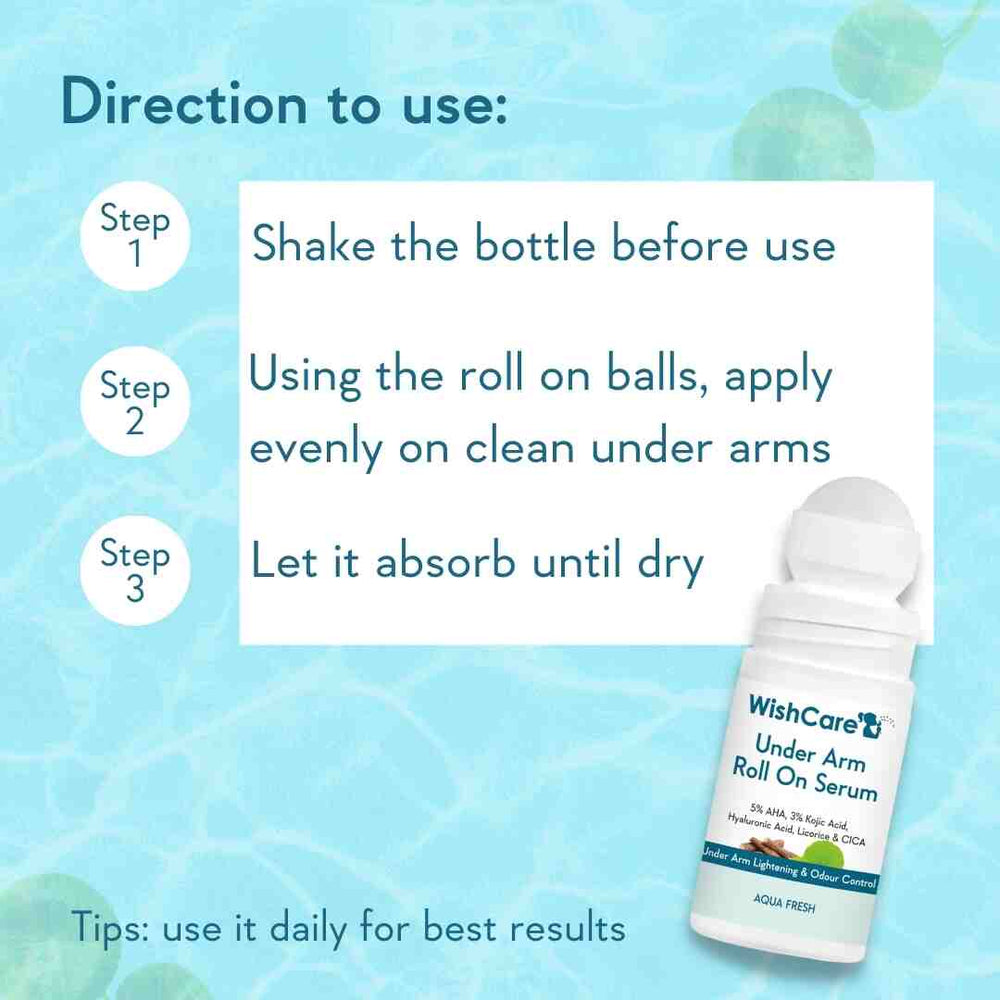 Wishcare Under Arm Roll On Serum
Controls Body Odour & Brightens Pigmentation | 50ml
