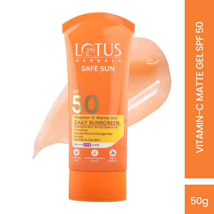 Lotus Herbals Safe Sun Vitamin C Matte Gel Daily Sunscreen SPF 50 PA+++ (50 g)