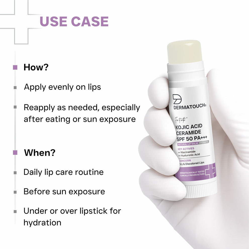 DERMATOUCH Kojic Acid Ceramide SPF 50 PA+++ Natural Lip Balm
