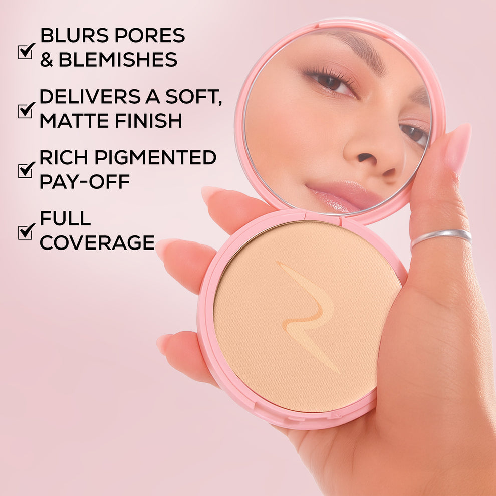 RENEE Bollywood Filter Pore Minimising Blurring Compact With Matte Finish & Full Coverage (3 Beige Blur)