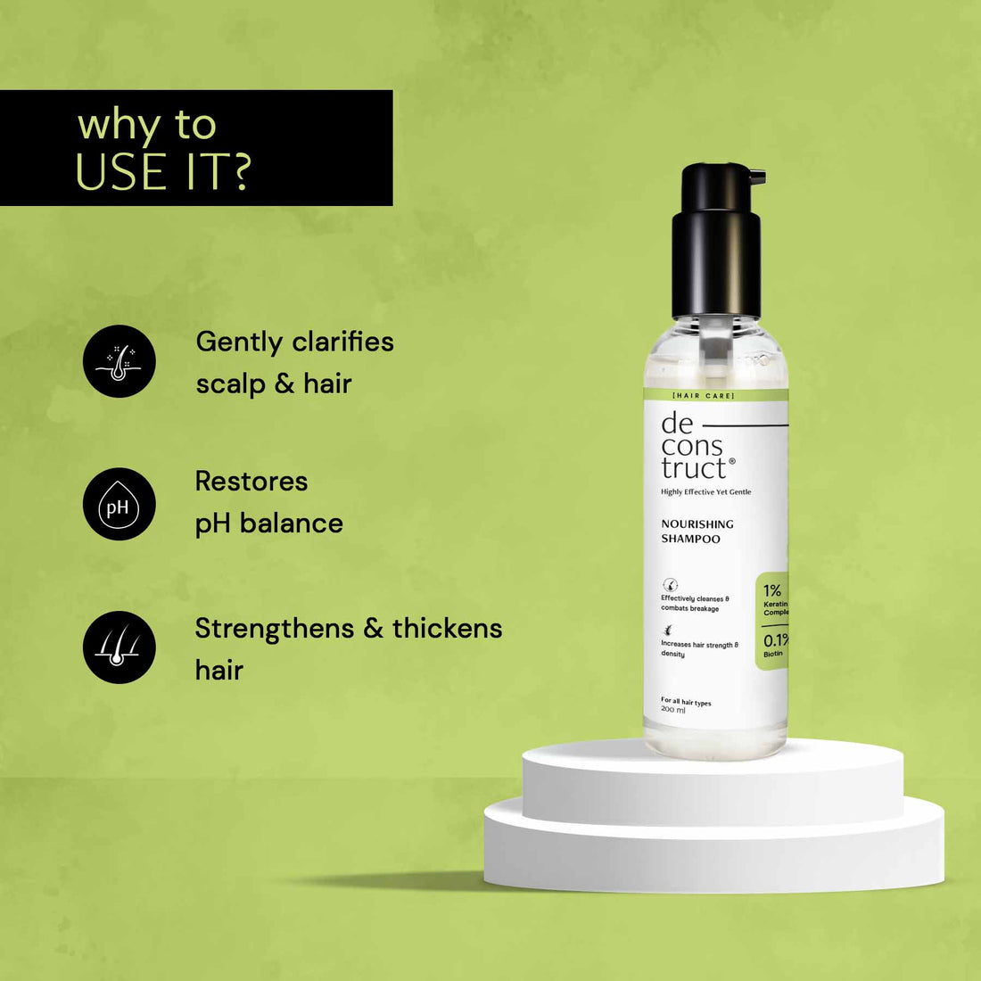 Deconstruct Nourishing Shampoo - 1% Keratin Complex + 0.1% Biotin