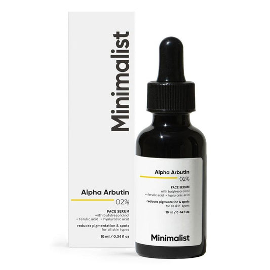 Minimalist 2% Alpha Arbutin Face Serum With Butylresorcinol & Ferulic Acid For Hyperpigmentation
(10ml)