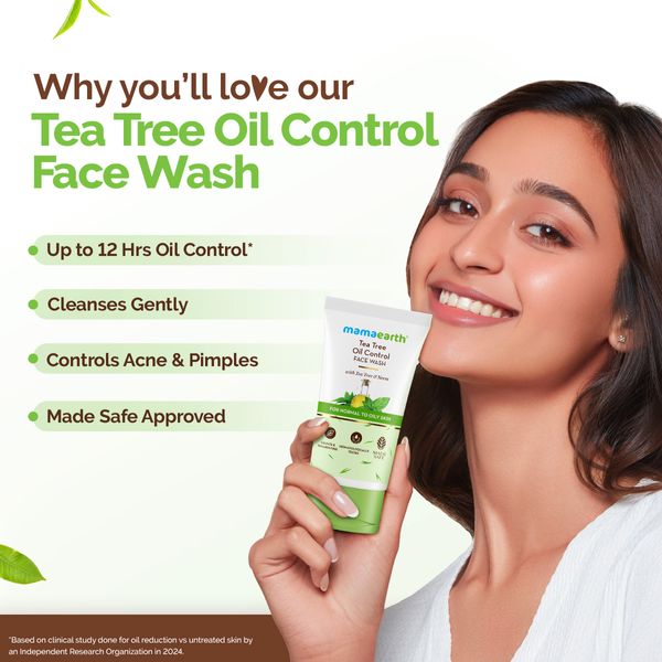 Mamaearth Tea Tree Pimple Control Face Wash with Tea Tree & Salicylic for Oily & Acne-Prone Skin - 150 ml