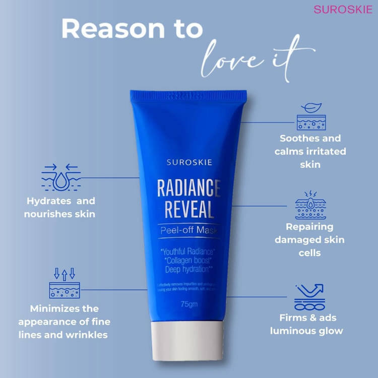 SUROSKIE Radiance Reveal Peel Off Mask For Glow & Hydration (75g)